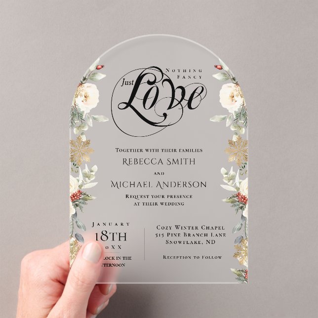 Invitations En Acrylique Tout simplement une élégante arche florale pour un (In situ (ordinateur de poche))