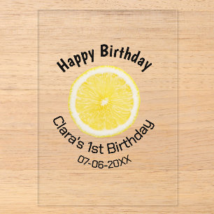 Invitations En Acrylique Tranches de citron pour 1er anniversaire bébé enfa