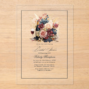 Invitations En Acrylique Transparent Acrylic Mariage et Fleurs Shower de Ma