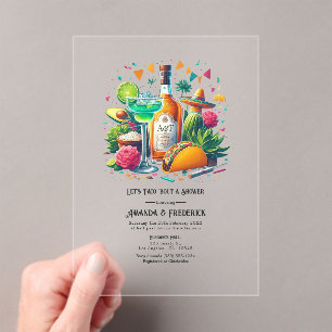 Invitations En Acrylique Transparent mexicaine Fiesta Taco 'Bout a Shoot