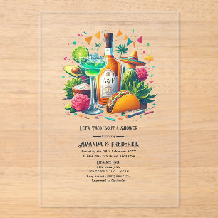 Invitations En Acrylique Transparent mexicaine Fiesta Taco 'Bout a Shoot
