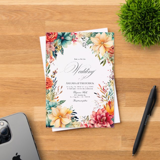 Invitations En Acrylique Transparent Romantique Mexicaine Fiesta Floral Mar (Insitu (Carte d'invitation))
