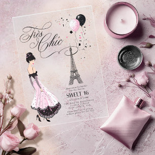 Invitations En Acrylique Trés Chic Parisian Sweet 16 ID1162