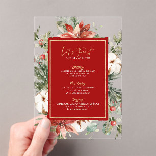 Invitations En Acrylique Tropical Christmas Flower Frame