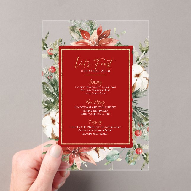 Invitations En Acrylique Tropical Christmas Flower Frame (In situ (ordinateur de poche))