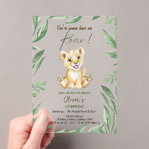 Invitations En Acrylique Tu vas m'entendre hurler 1er anniversaire