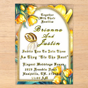 Invitations En Acrylique Tulipes Jaunes Soleil Mariage