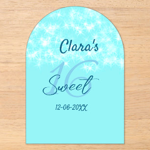 Invitations En Acrylique Turquoise sarcelle agate doux 16 anniversaire ajou