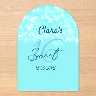 Invitations En Acrylique Turquoise turquoise agate doux 16 anniversaire ajo