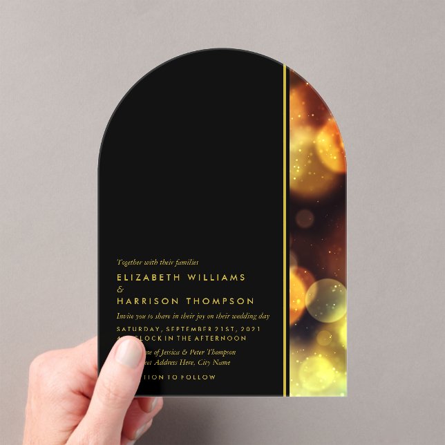 Invitations En Acrylique Twilight Bokeh Lights Wedding (In situ (ordinateur de poche))