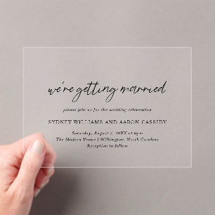 Invitations En Acrylique Typographie contemporaine Mariage minimaliste mode