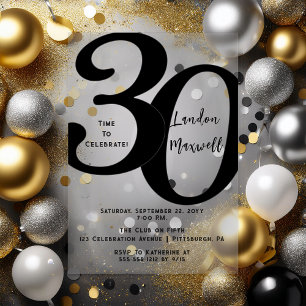 Invitations En Acrylique Typographie minimaliste 30 30ème anniversaire