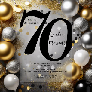 Invitations En Acrylique Typographie Minimaliste 70 70e Anniversaire