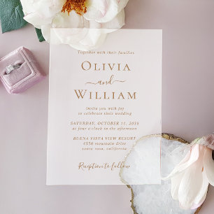 Invitations En Acrylique Typographie Or Chic Minimaliste Mariage Frosted