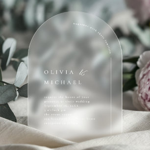 Invitations En Acrylique Typographie Simplement Élégante Mariage Moderne Ar