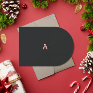 Invitations En Acrylique un arbre de noël rouge et blanc aux fleurs rouges