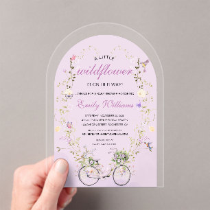 Invitations En Acrylique Un Baby shower De Printemps Un Peu Fleur sauvage