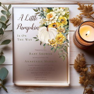 Invitations En Acrylique Un Baby shower Floral D'Or Une Récolte Un Peu Citr