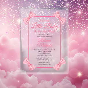 Invitations En Acrylique Un doux petit bébé rose vaches Baby shower fille