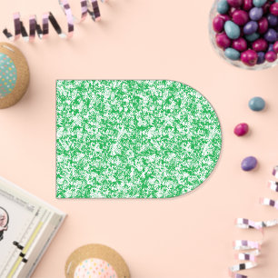 Invitations En Acrylique un fond vert et blanc avec de petits points blancs