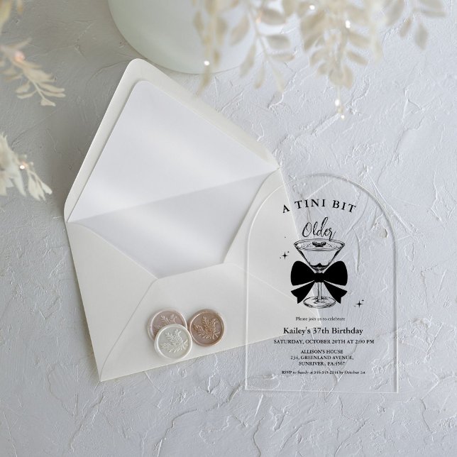 Invitations En Acrylique Un Martini Un Peu Plus Ancien (Créateur téléchargé)