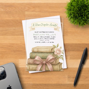 Invitations En Acrylique Un nouveau chapitre attend le Baby shower de la co