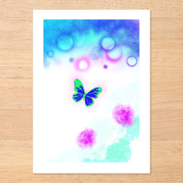 Invitations En Acrylique Un papillon  (Recto)