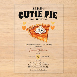 Invitations En Acrylique Un petit gâteau Citrouille à l'automne Baby shower