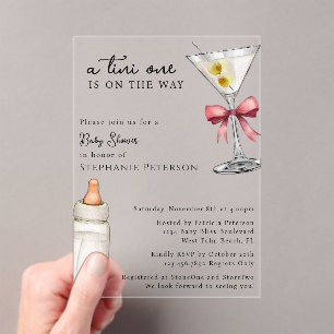 Invitations En Acrylique Un Tini Se Trouve Sur Le Chemin Du Baby shower Pin