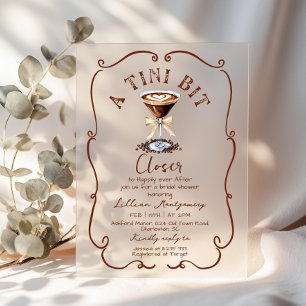 Invitations En Acrylique Un tini un peu plus près Espresso Martini Fête des