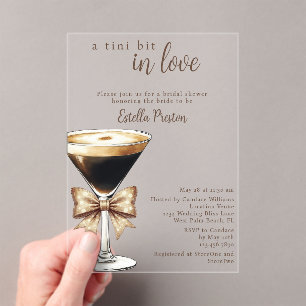 Invitations En Acrylique Un tout petit peu amoureux : Martini espresso pour