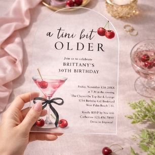 Invitations En Acrylique Un tout petit peu plus vieille Cherry Martini pour