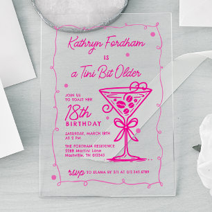 Invitations En Acrylique Un tout petit peu plus vieux Espresso Martini 18e