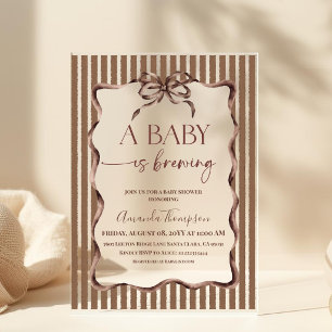 Invitations En Acrylique Une Baby est en train de préparer un café