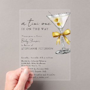 Invitations En Acrylique Une Baby Shower Tini One Minimal Chic Martini Jaun