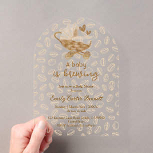 Invitations En Acrylique Une élégante Baby Shower 'Un bébé est en train de