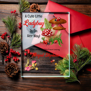 Invitations En Acrylique Une Mignonne Petite Ladybug Est En Chemin De Baby