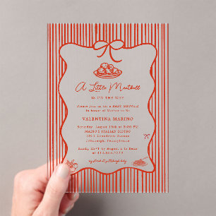 Invitations En Acrylique Une petite boulette de viande est en route Doodle