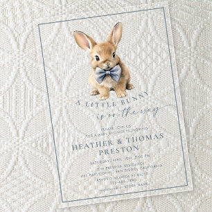 Invitations En Acrylique Une petite élégante baby shower bleu ardoise pour
