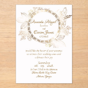 Invitations En Acrylique Une touche de carton d'invitation de mariage en ac