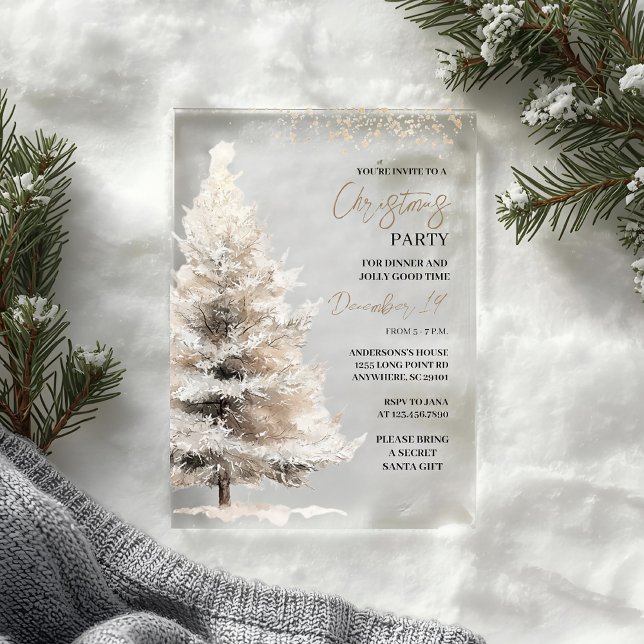 Invitations En Acrylique Vacances d'hiver de luxe (Créateur téléchargé)