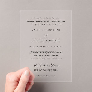 Invitations En Acrylique Valerie Mariage traditionnel