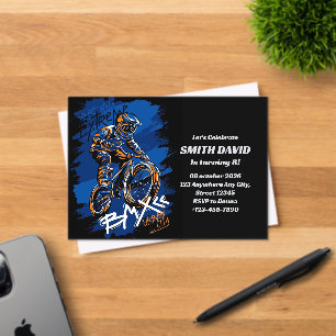 Invitations En Acrylique Vélo BMX streetwear graffiti urbain Anniversaire