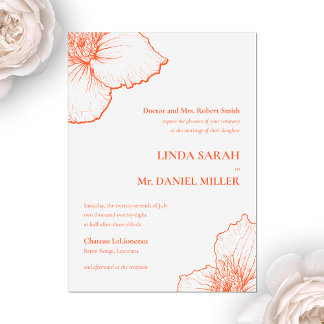 Invitations En Acrylique Verona Sunset Clematis Dessin Mariage officiel 💍