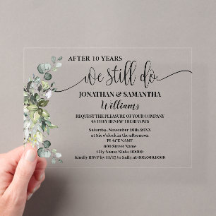 Invitations En Acrylique Vert mariage Nous faisons toujours l'anniversaire 