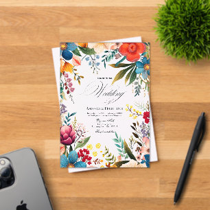 Invitations En Acrylique Vibrant Mariage Mexicain Fleuris Transparent Fête 