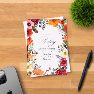 Invitations En Acrylique Vibrant transparent Floral mexicain Fiesta Mariage