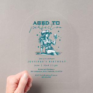Invitations En Acrylique Vieilli à la perfection Fête d'anniversaire Cowgir