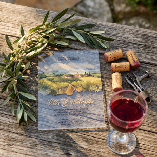 Invitations En Acrylique Vignoble toscan Paysage de la campagne italienne