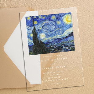 Invitations En Acrylique Vincent Van Gogh Mariage de nuit Starry